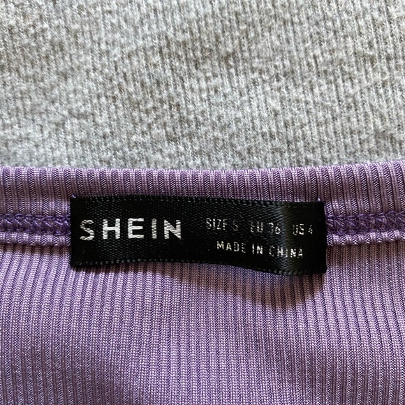 SHEIN purple henley crop long sleeve - Picture 3 of 3